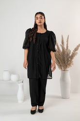 BLACK CRUSHED NOIR TOP — 2-Piece Set